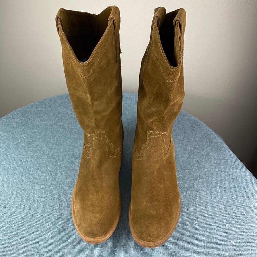 Bronx Dirty Suede Color Pull On Linux Western Boots  Size 5.5/6
